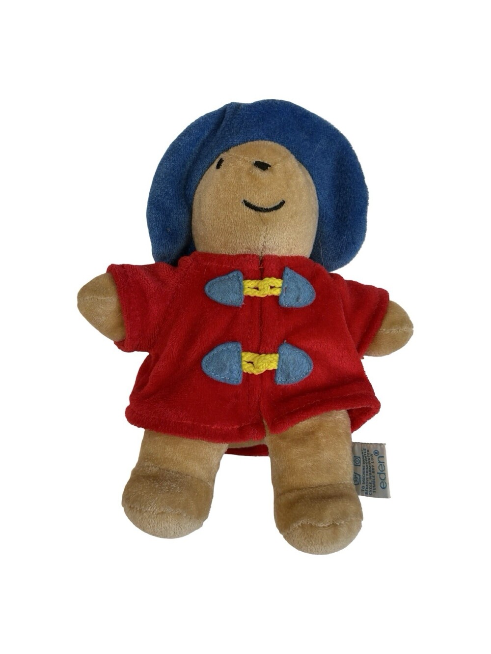 Eden Toys Paddington Bear Plush Stuffed Animal Blue Hat Red Coat 1997 7” Inches